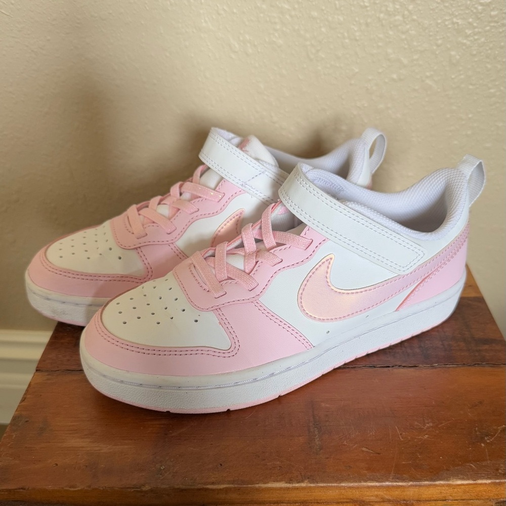 Nike Kids Pink and White Sneakers